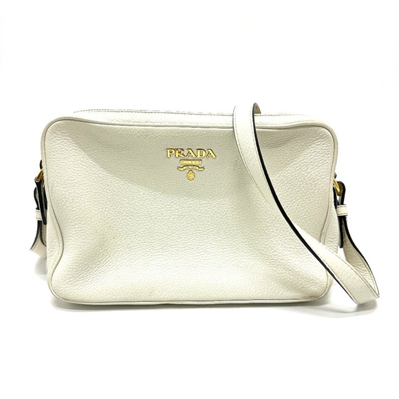Prada Handbags - PRADA White Leather Pochette Shoulder Bag